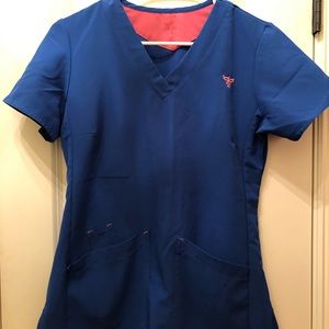 Royal Blue Med Couture Scrub top